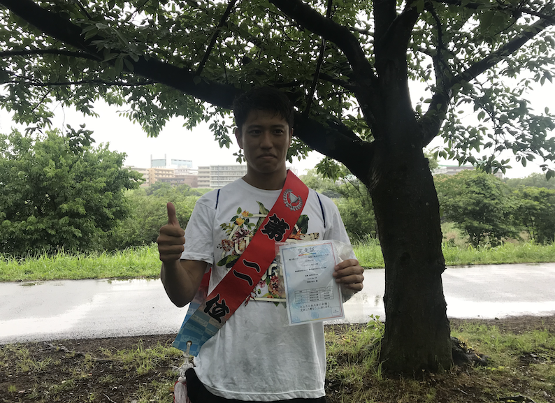 フルマラソンで準優勝